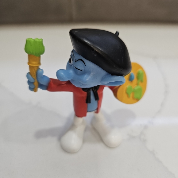 Painter Smurf Toy Figure - Red and Blue 2011 Mc Donald's - Picture 6 of 7